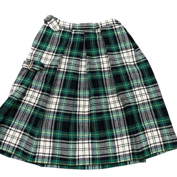 American Vintage Dresses & Skirts - Vintage 1960s wool green plaid kilt style skirt Union made in the USA women's XS